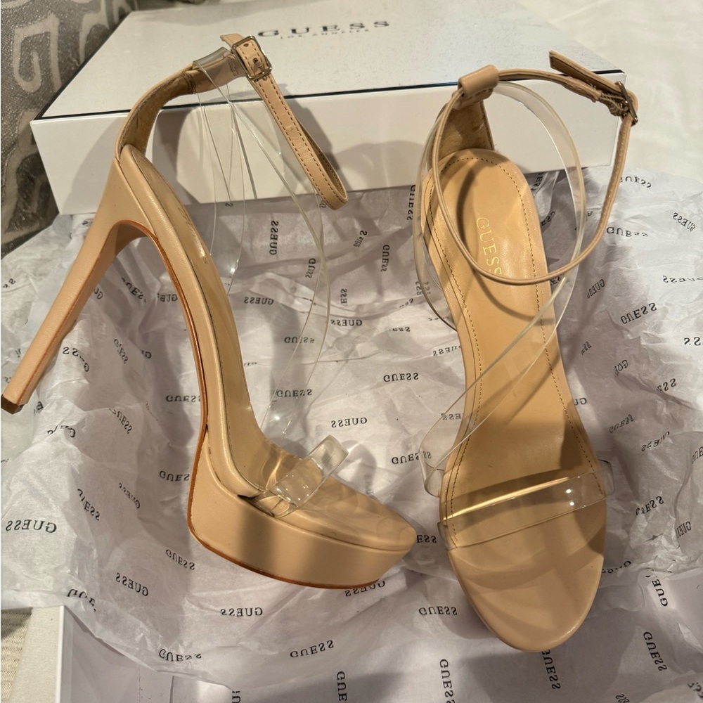 Guess Nude Strappy High Heels